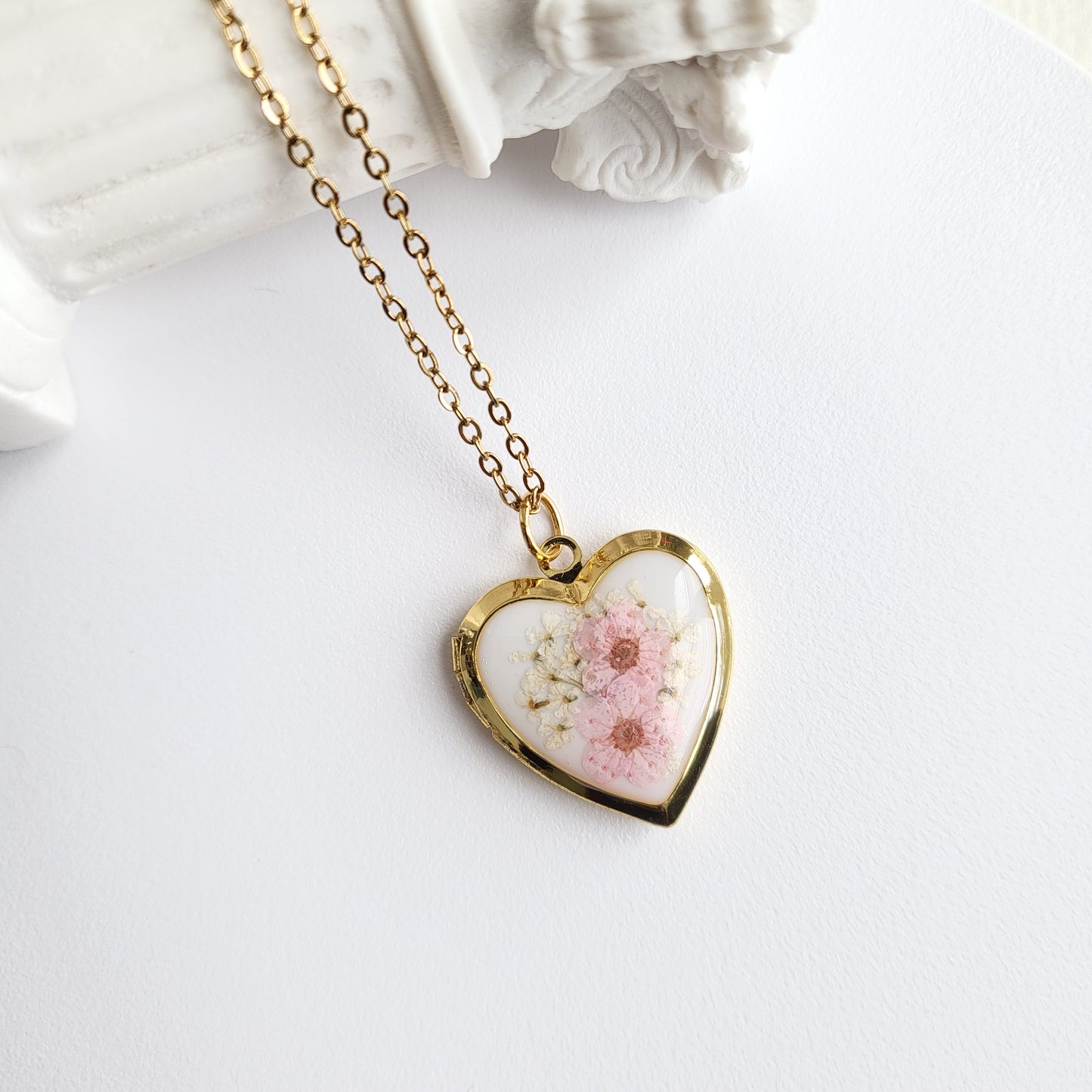 Forget Me Not Heart Photo Locket (Gold or Silver)