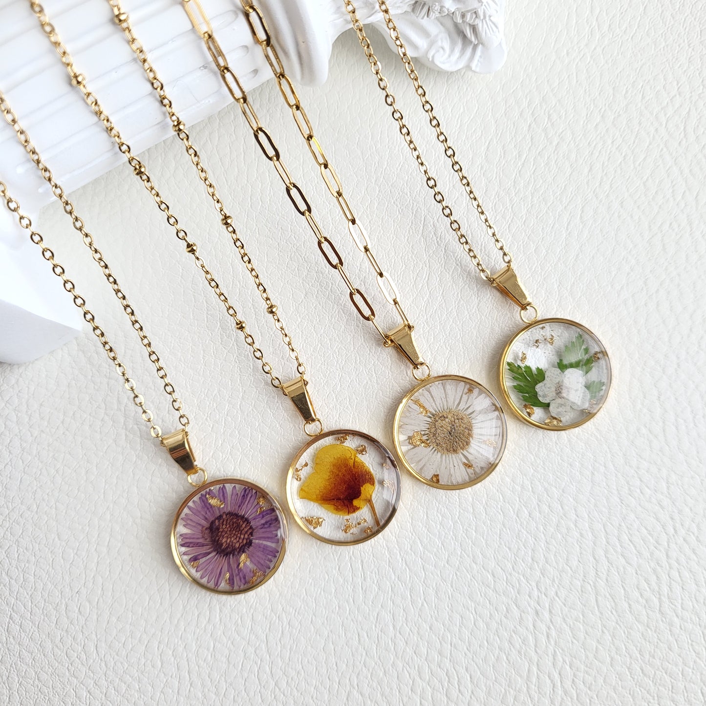 Birth Month Flower Necklace (Gold or Silver)