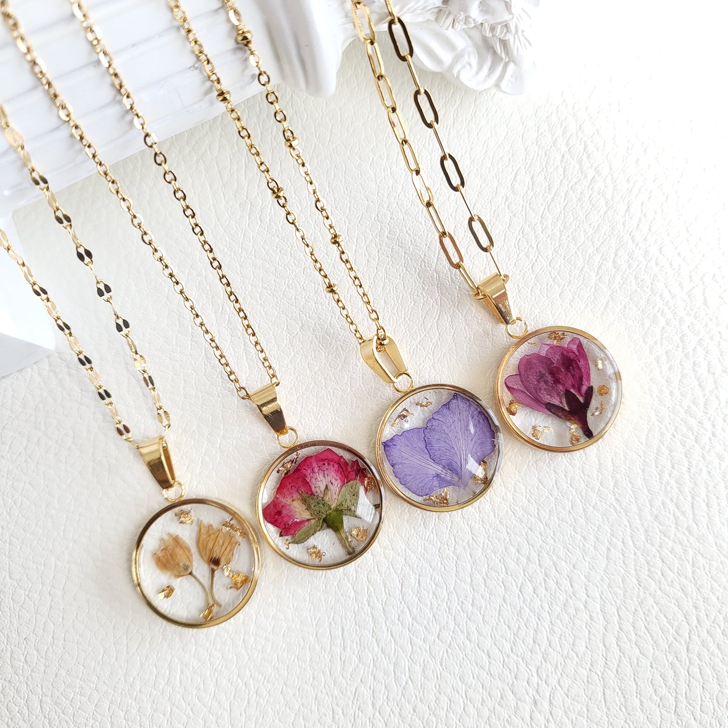 Birth Month Flower Necklace (Gold or Silver)