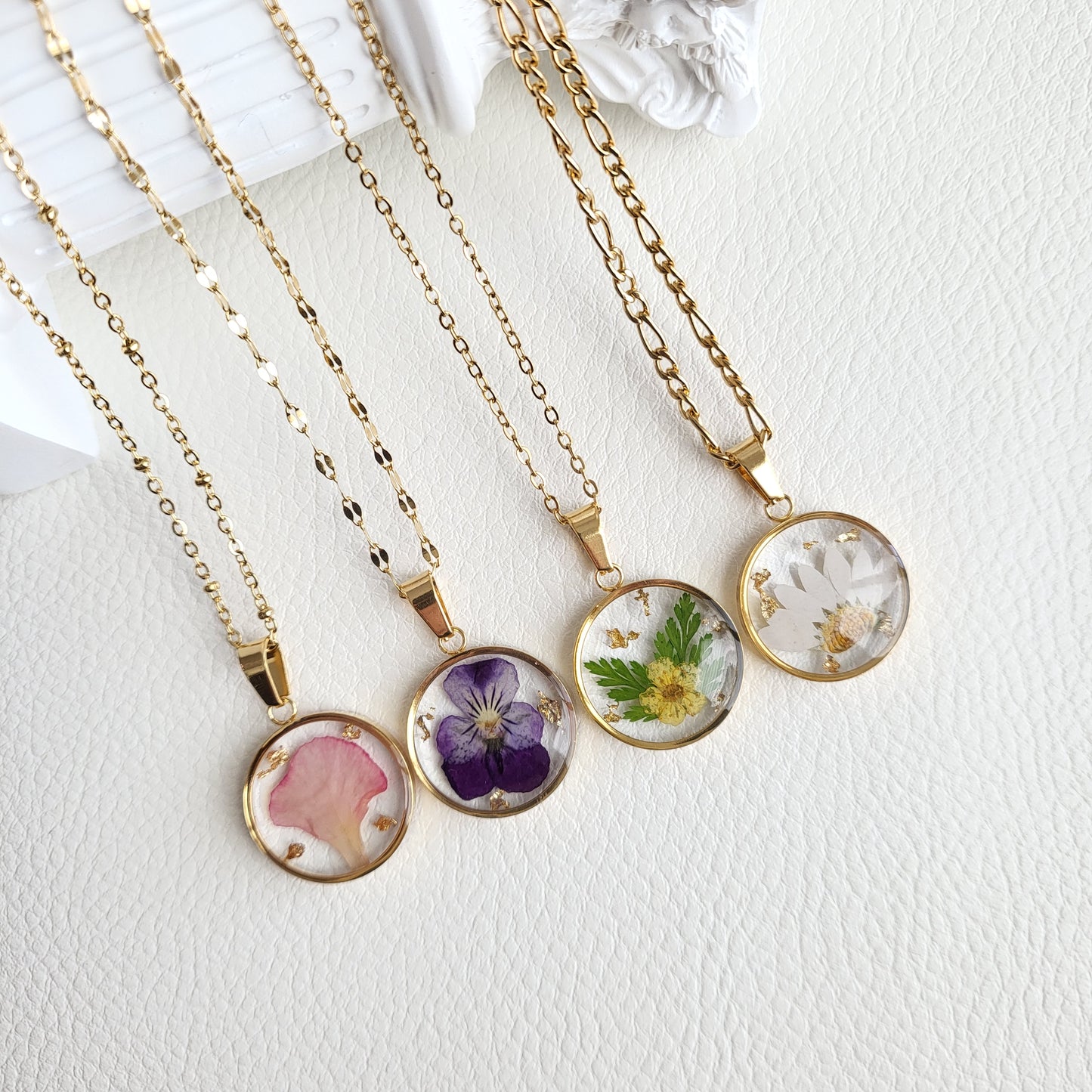 Birth Month Flower Necklace (Gold or Silver)