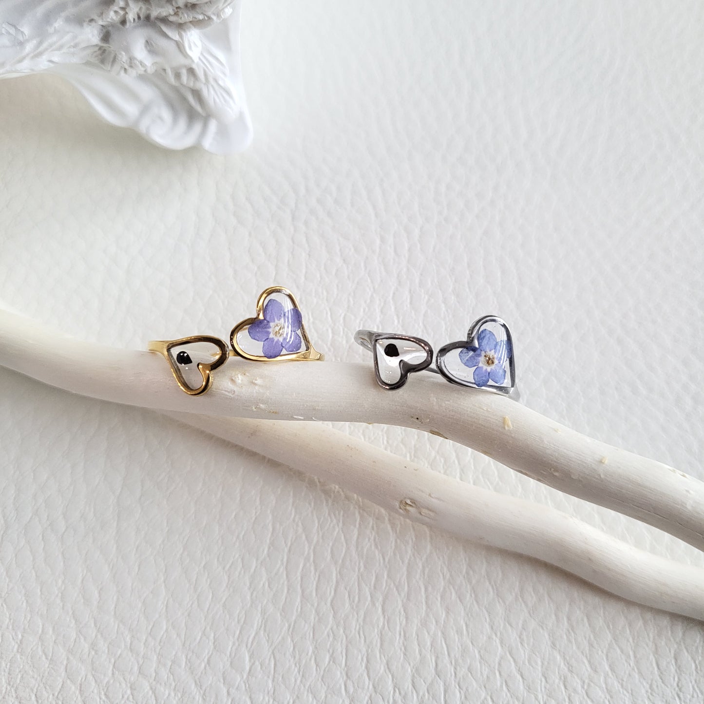 Forget Me Not Flower and Seed Ring (Gold or Silver)