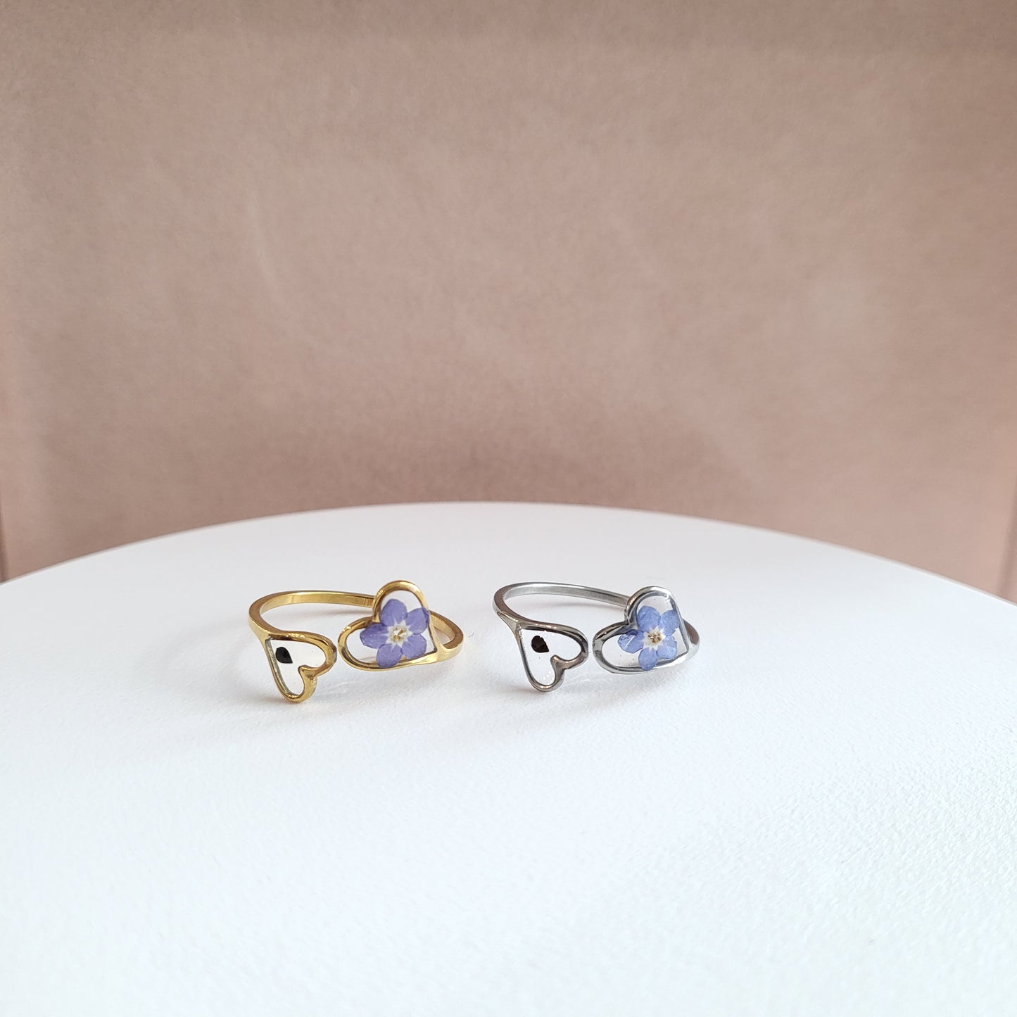 Forget Me Not Flower and Seed Ring (Gold or Silver)