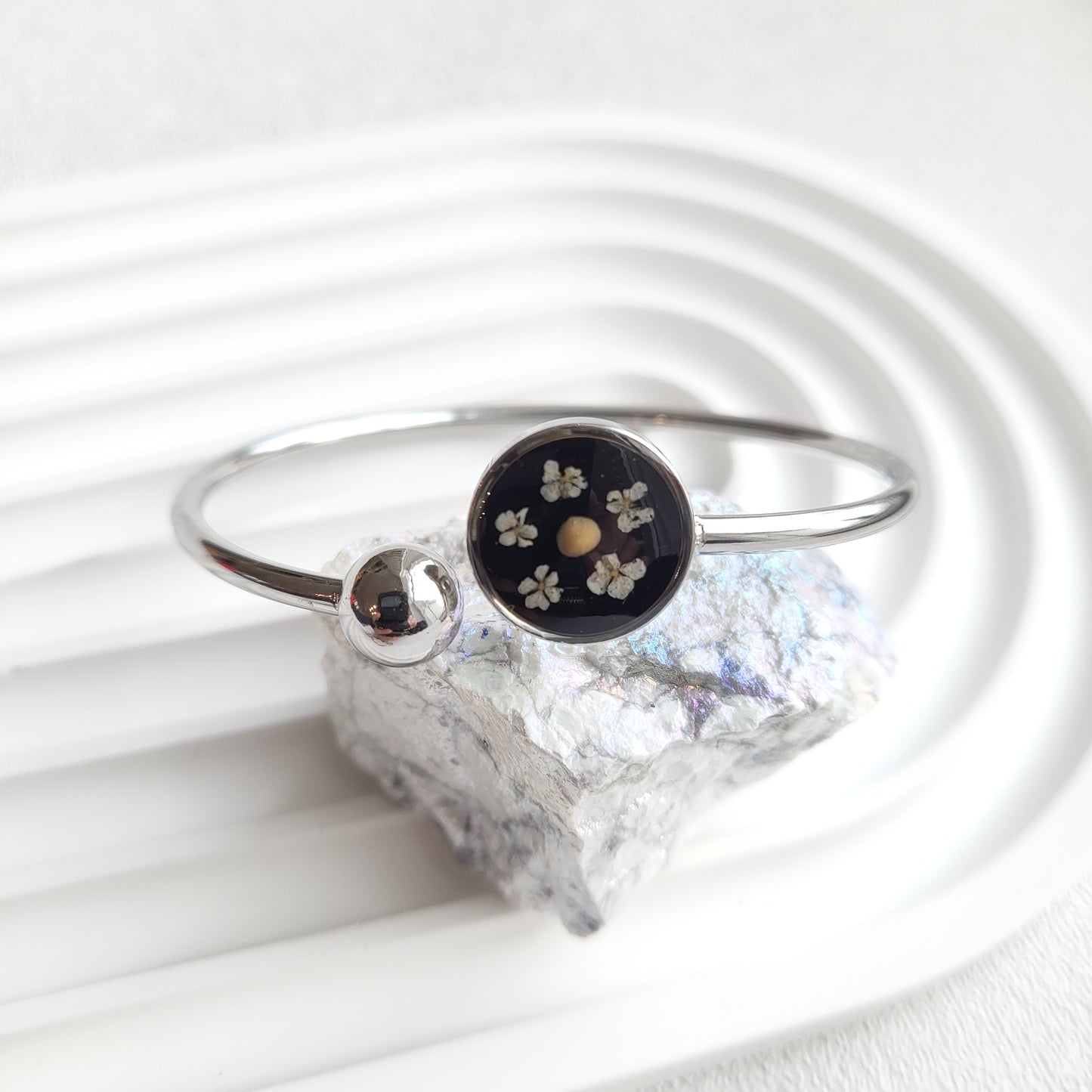 Mustard Seed Bangle Bracelet (Gold, Silver, Rose Gold, or Black)