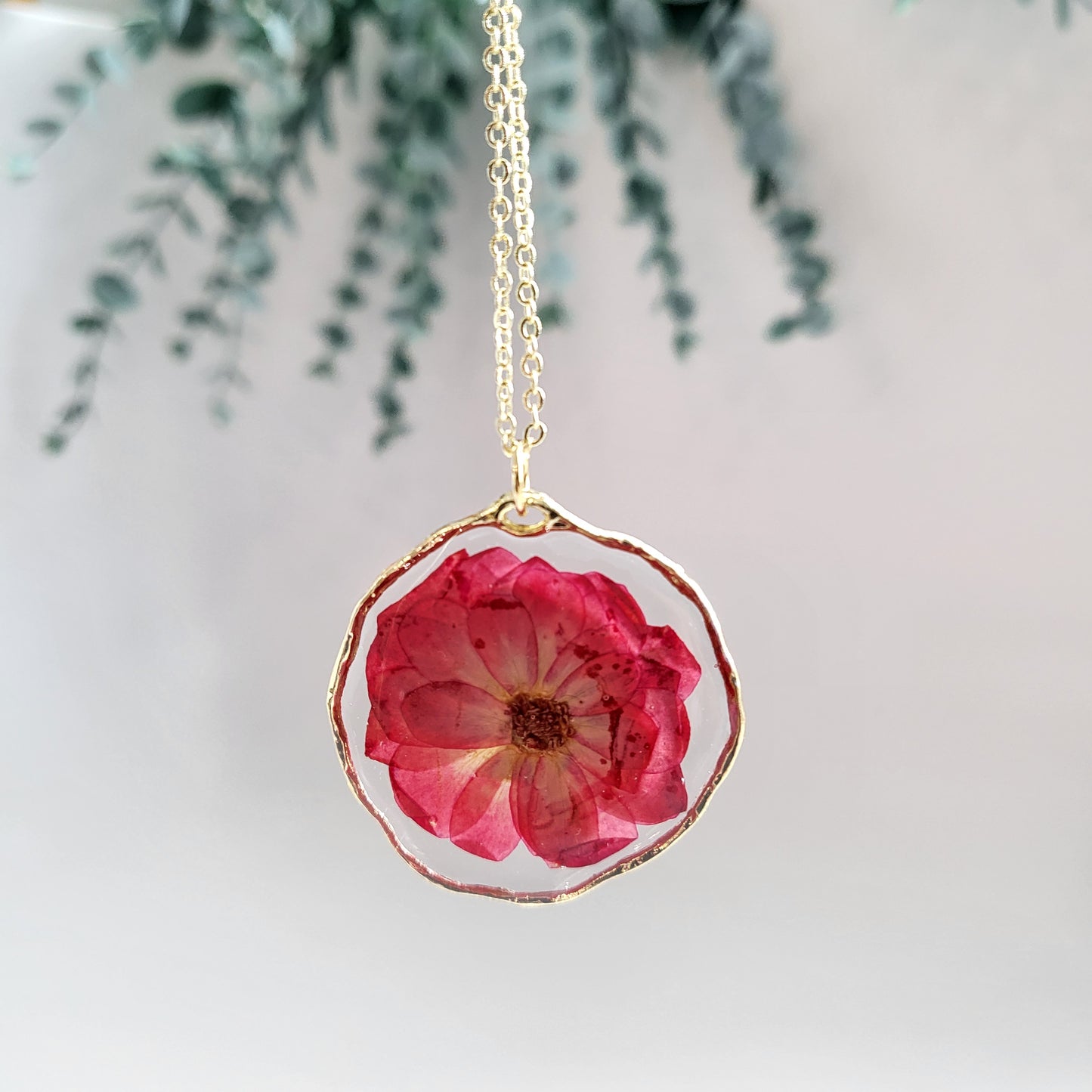 June Birth Flower Rose Necklace (Gold or Silver)