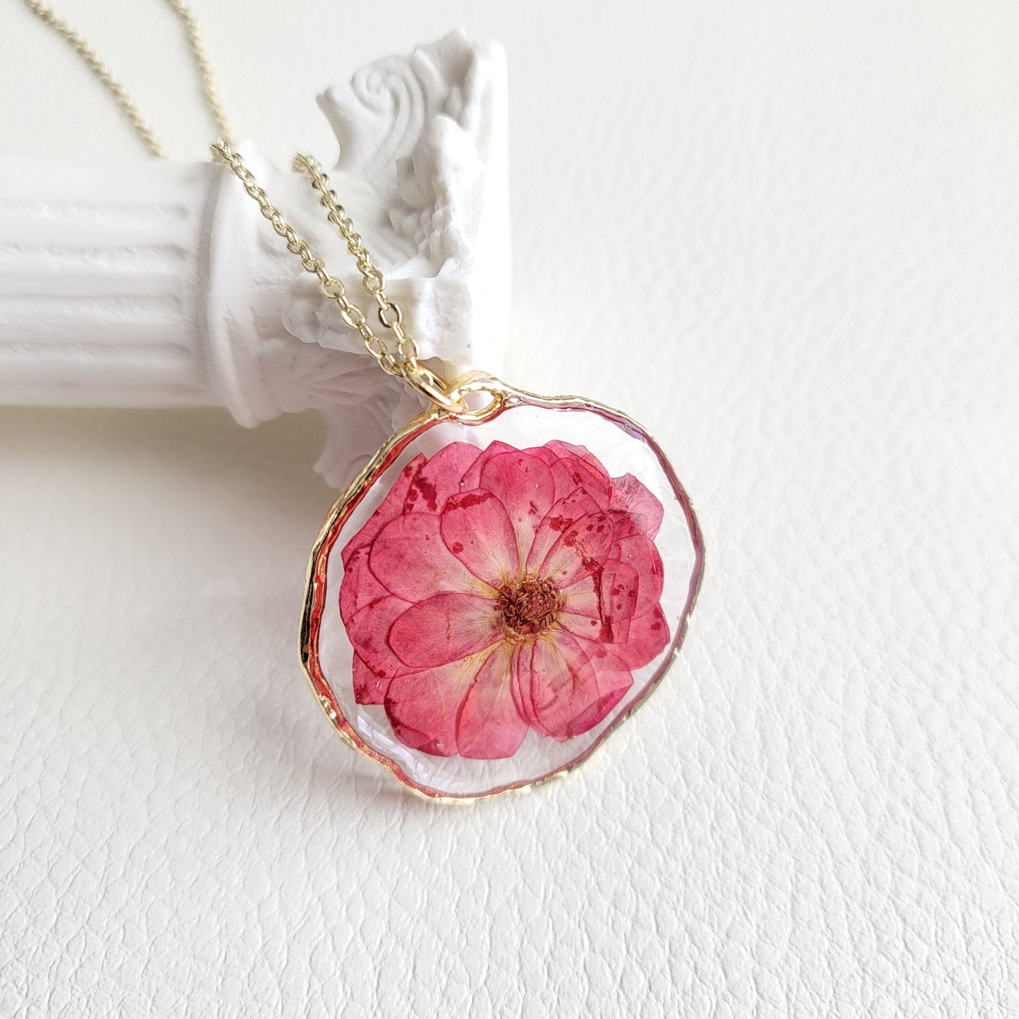June Birth Flower Rose Necklace (Gold or Silver)