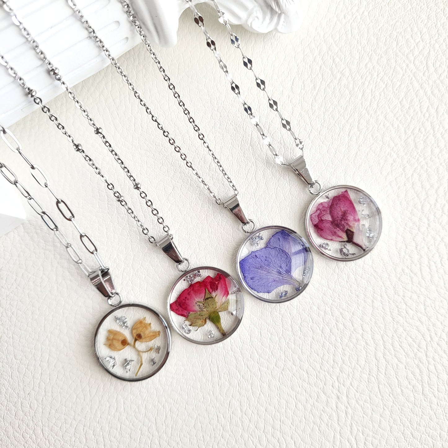 Birth Month Flower Necklace (Gold or Silver)