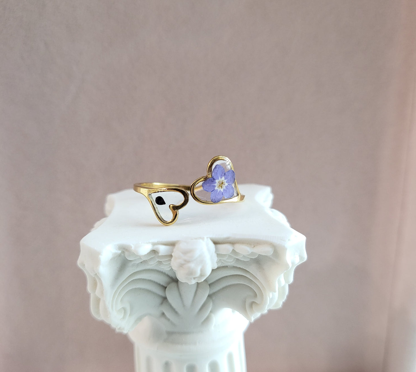 Forget Me Not Flower and Seed Ring (Gold or Silver)