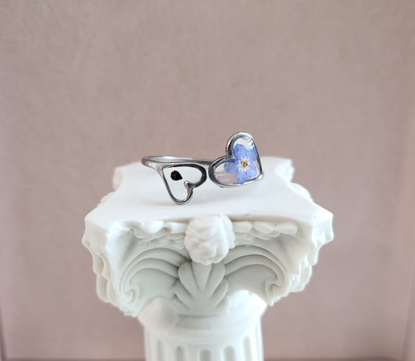 Forget Me Not Flower and Seed Ring (Gold or Silver)