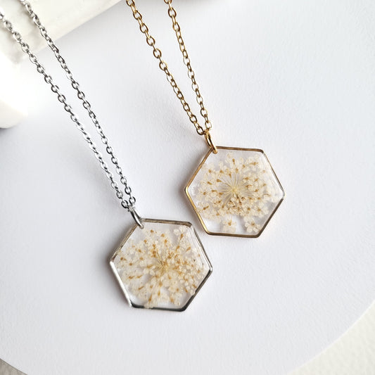 Queen Anne's Lace Necklace (Gold or Silver)