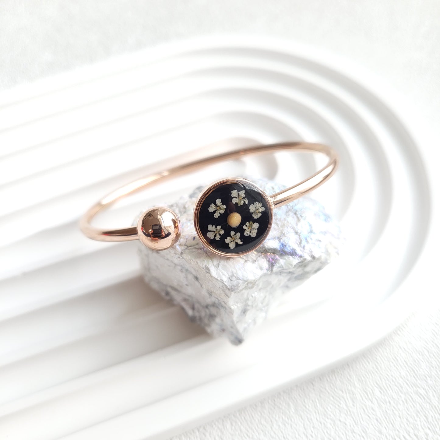 Mustard Seed Bangle Bracelet (Gold, Silver, Rose Gold, or Black)