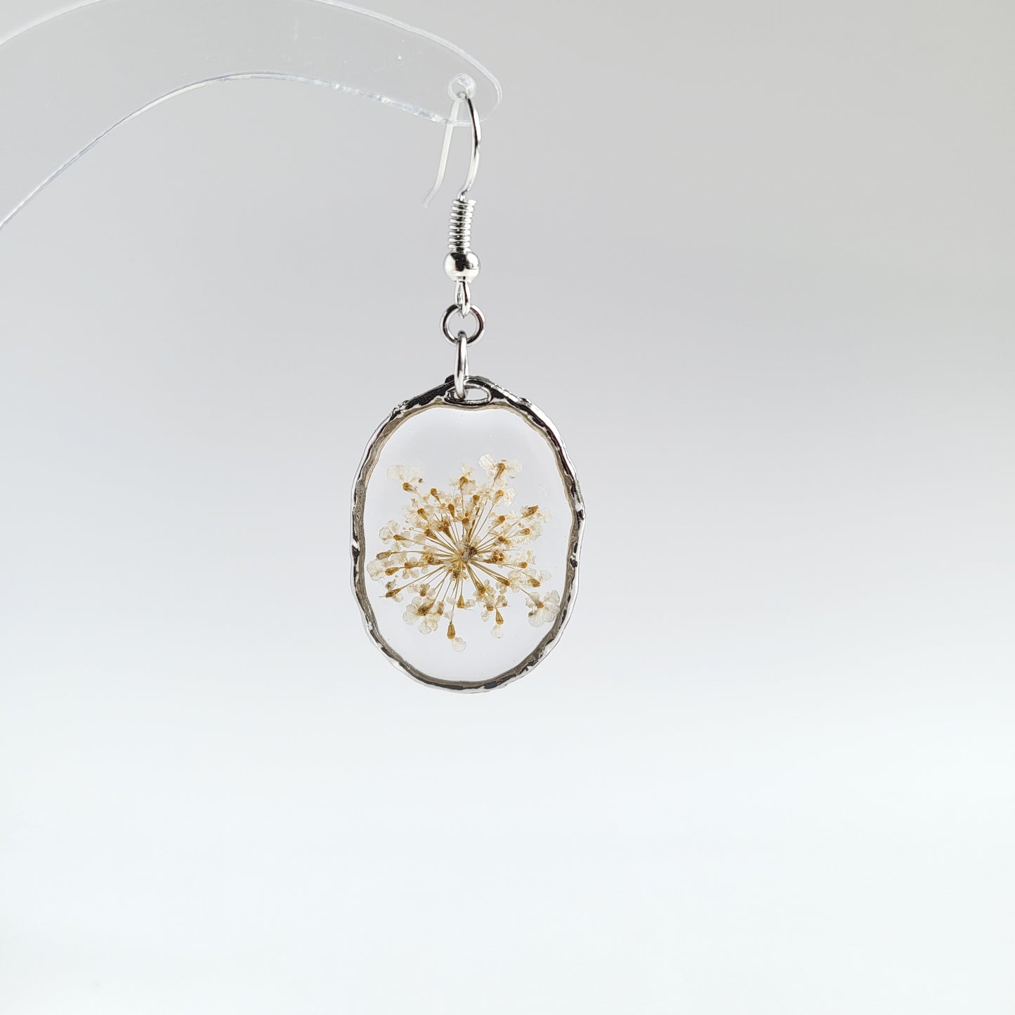 Handcrafted Pressed Flower Dangle Drop Earrings